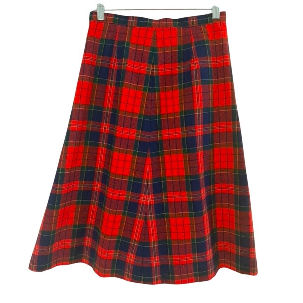 Vintage 70's Pendleton Tartan Plaid Virgin Wool Skirt Classic Heritage sz 4 Midi
